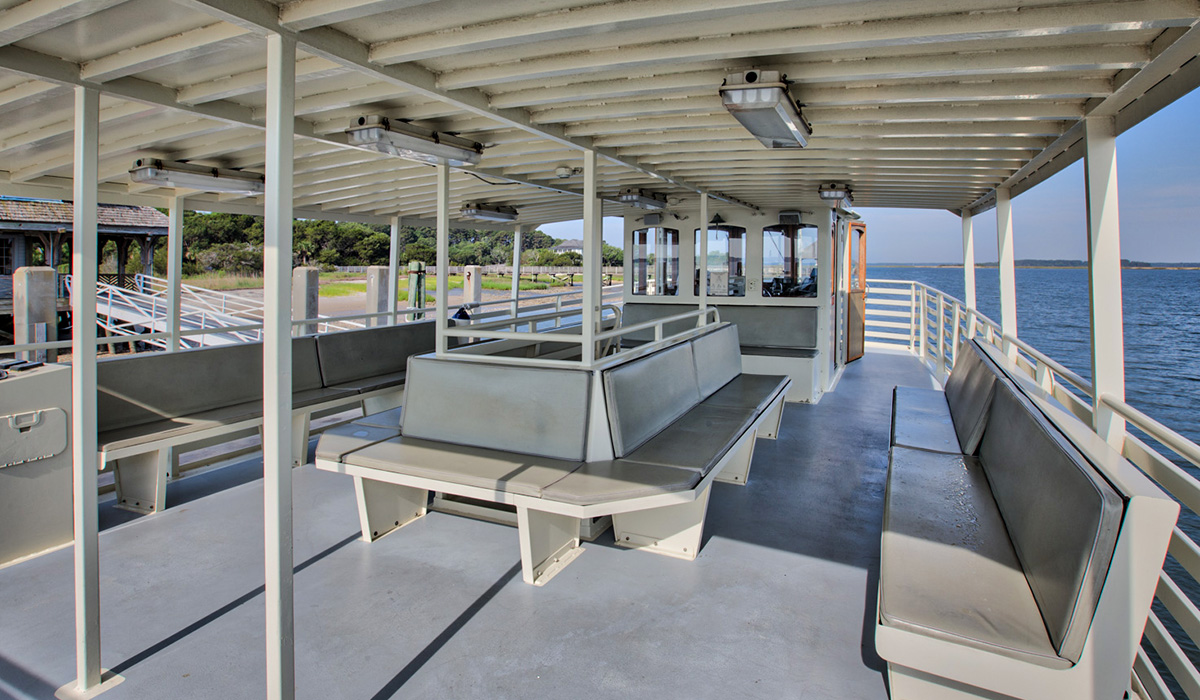 Photo of upper passenger deck on Haig Point II