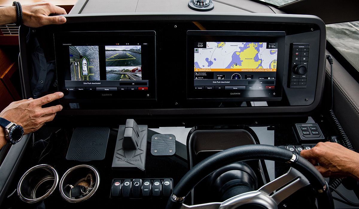 Photo of boat navigation dashboard