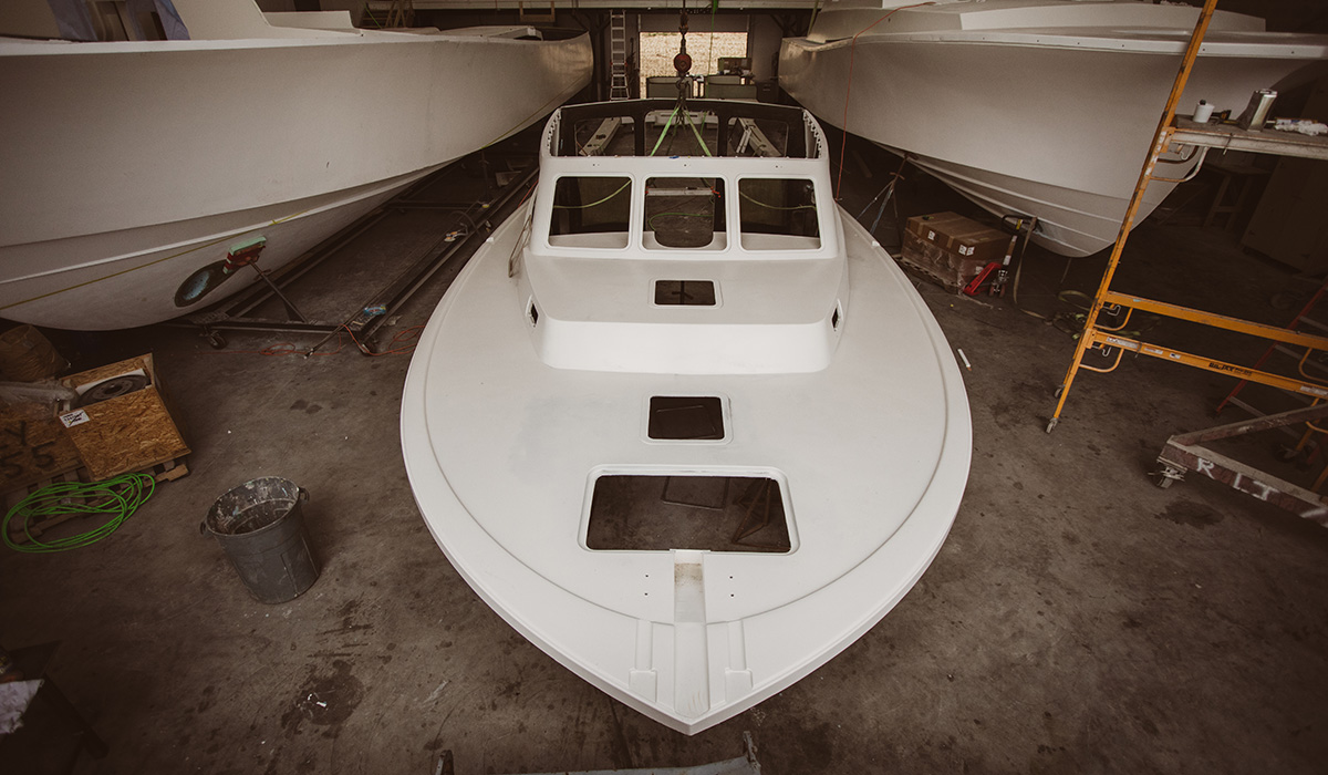 Photo of boat under construction