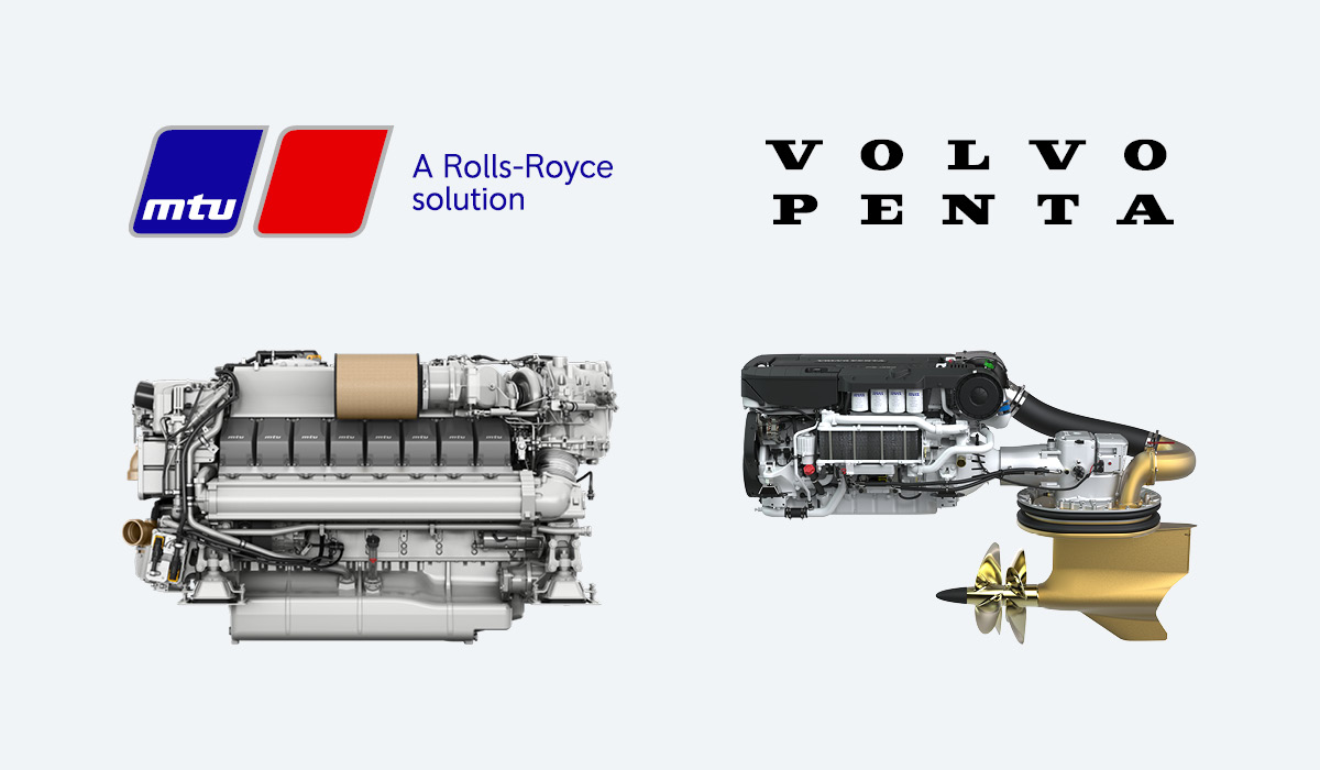 Photo of MTU and Volvo Penta marine leisure engines